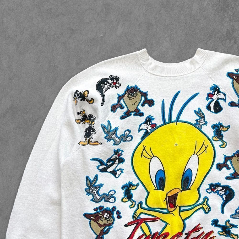 Vtg 1994 Looney Tunes Tweety Bird All Over Print Sweatshirt, Tultex AOP, Freeze - Picture 3 of 9